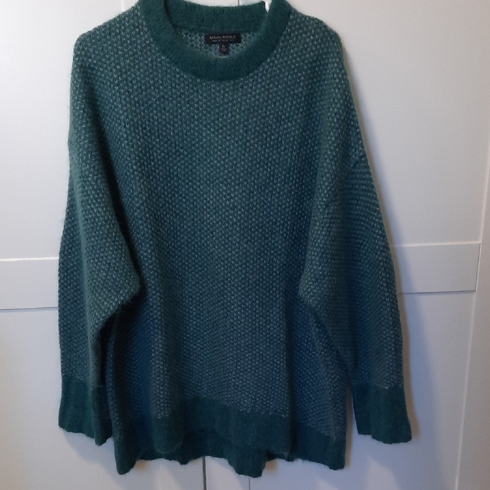 Banana Republic XL Teal Green Textured Knit Sweater